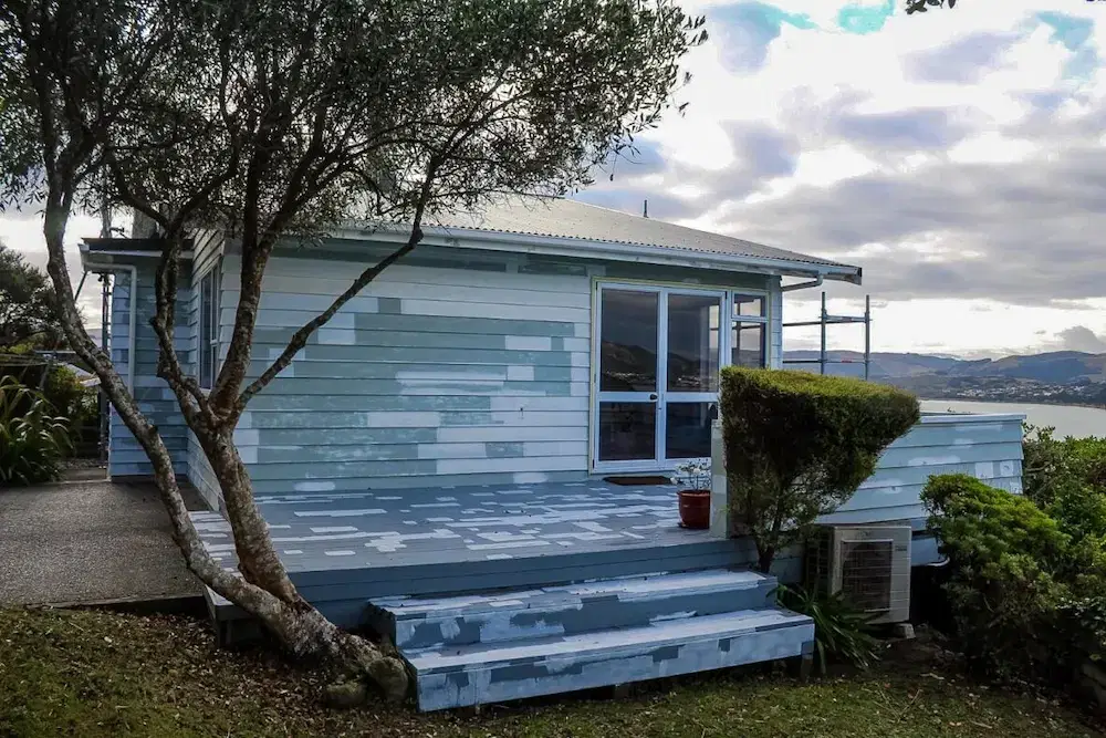 Deck painting project before image