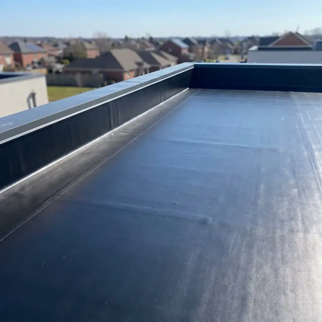 Butynol Coating Porirua: Roof & Deck Protection 3 Freshly applied butynol coating on a flat roof