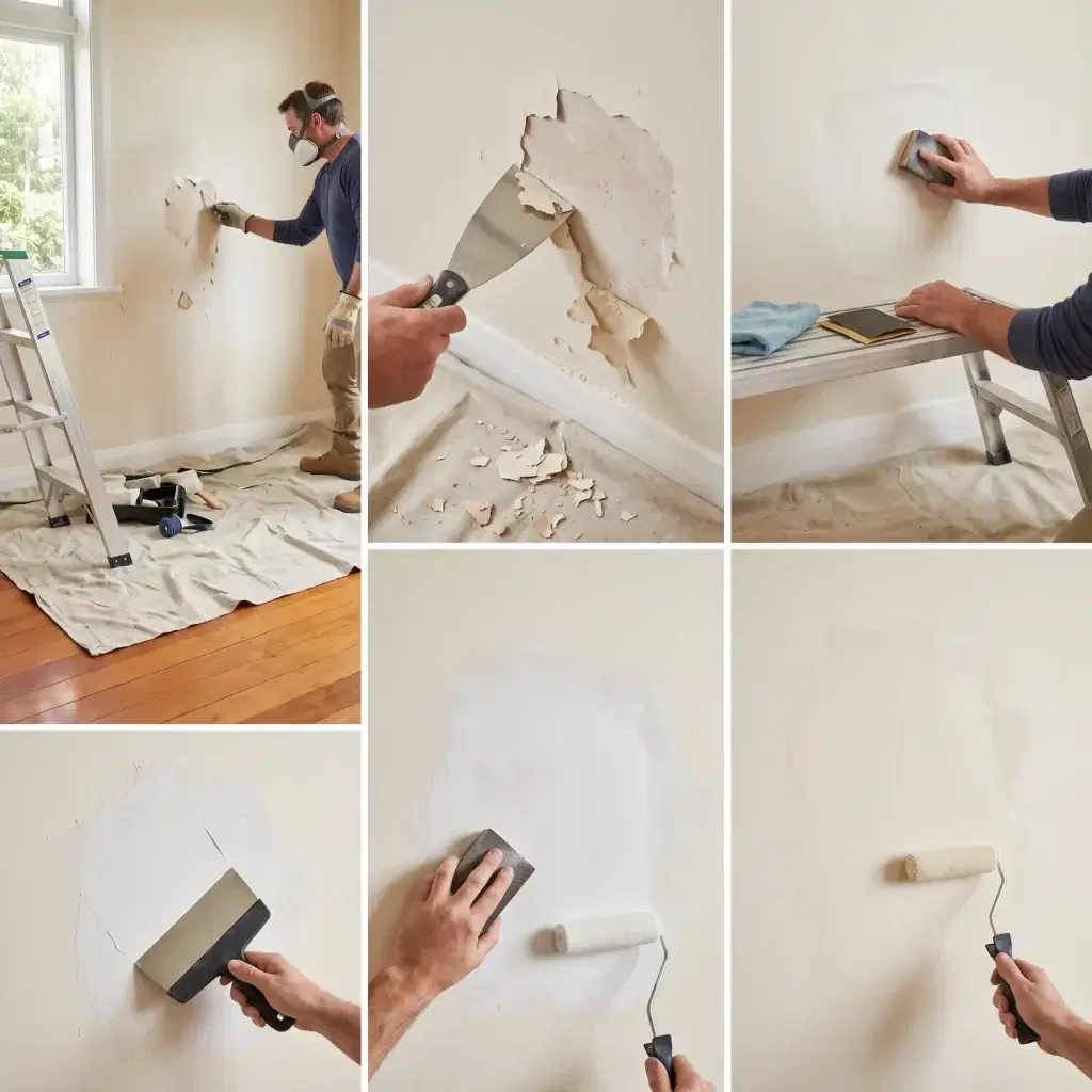 How to Fix Peeling Paint: Easy DIY Wall Repair Guide 4 Process of fixing peeling paint on interior walls from scraping to painting