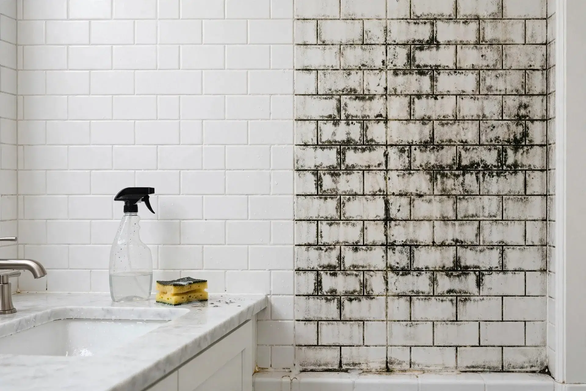 House Painters in Camborne: Best Local Painting Contractors 6 Mould removal Camborne - wall being treated for mould