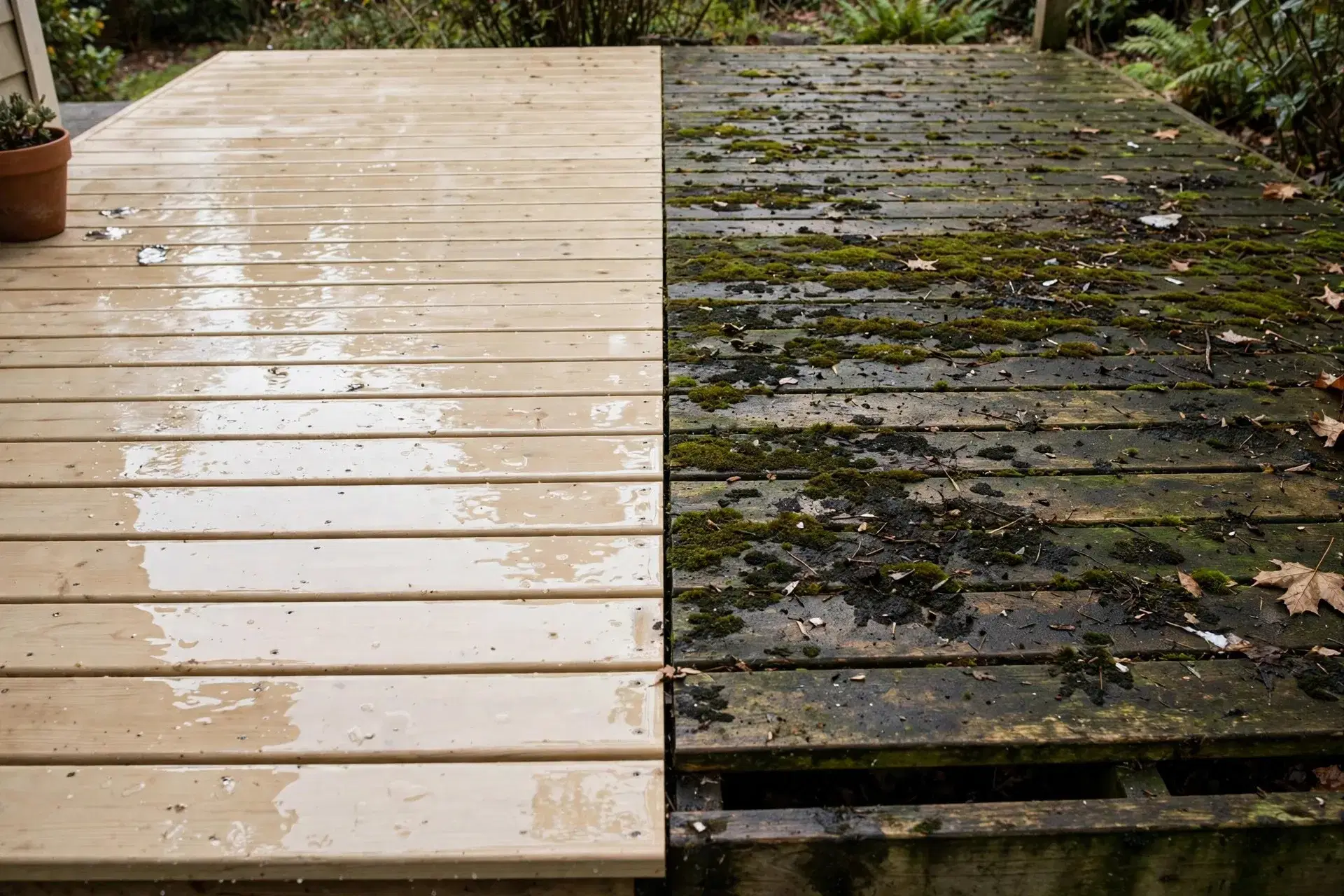House Painters in Paremata: Local Painting Contractors 5 Pressure washing Paremata - deck half pressure washed